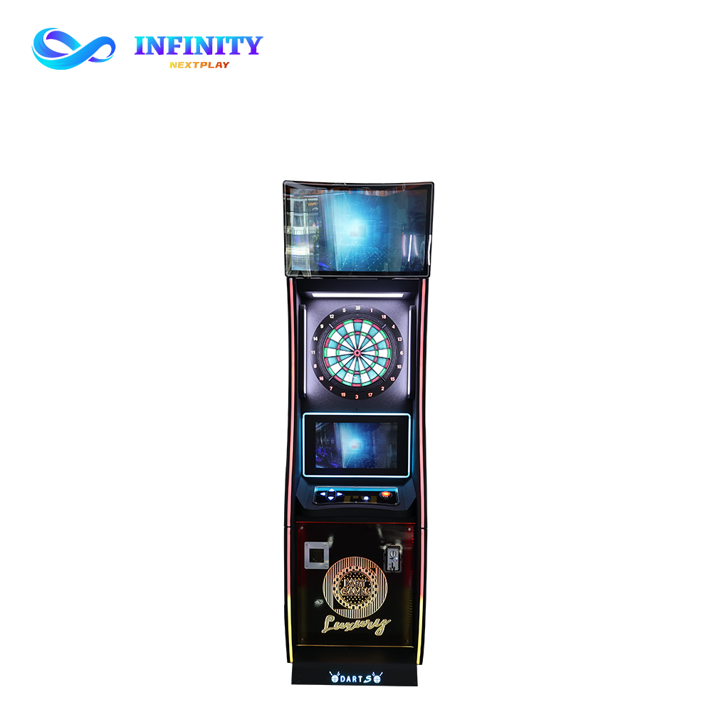 Interactive dart machine with automatic scoring and multiplayer games
